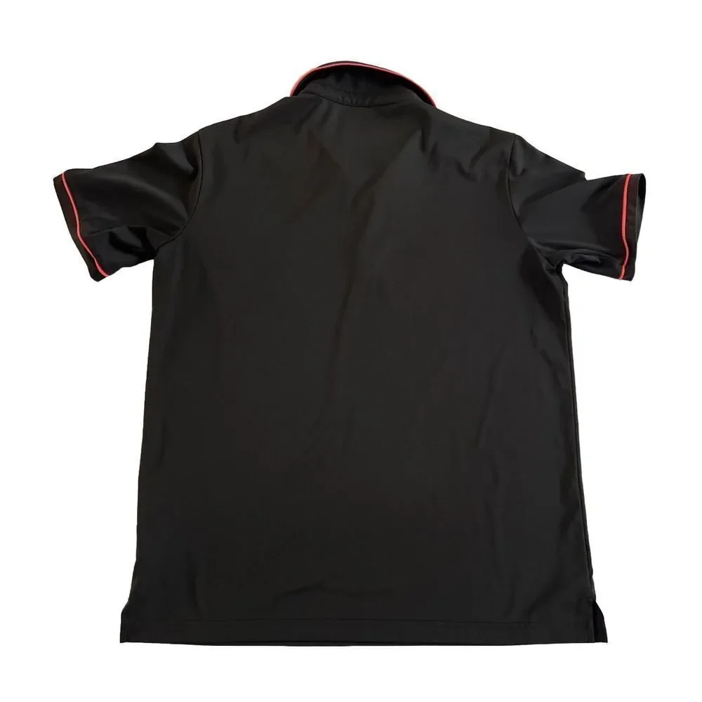 Adidas‎ Golf Polo Size Medium Black With Pink Trim